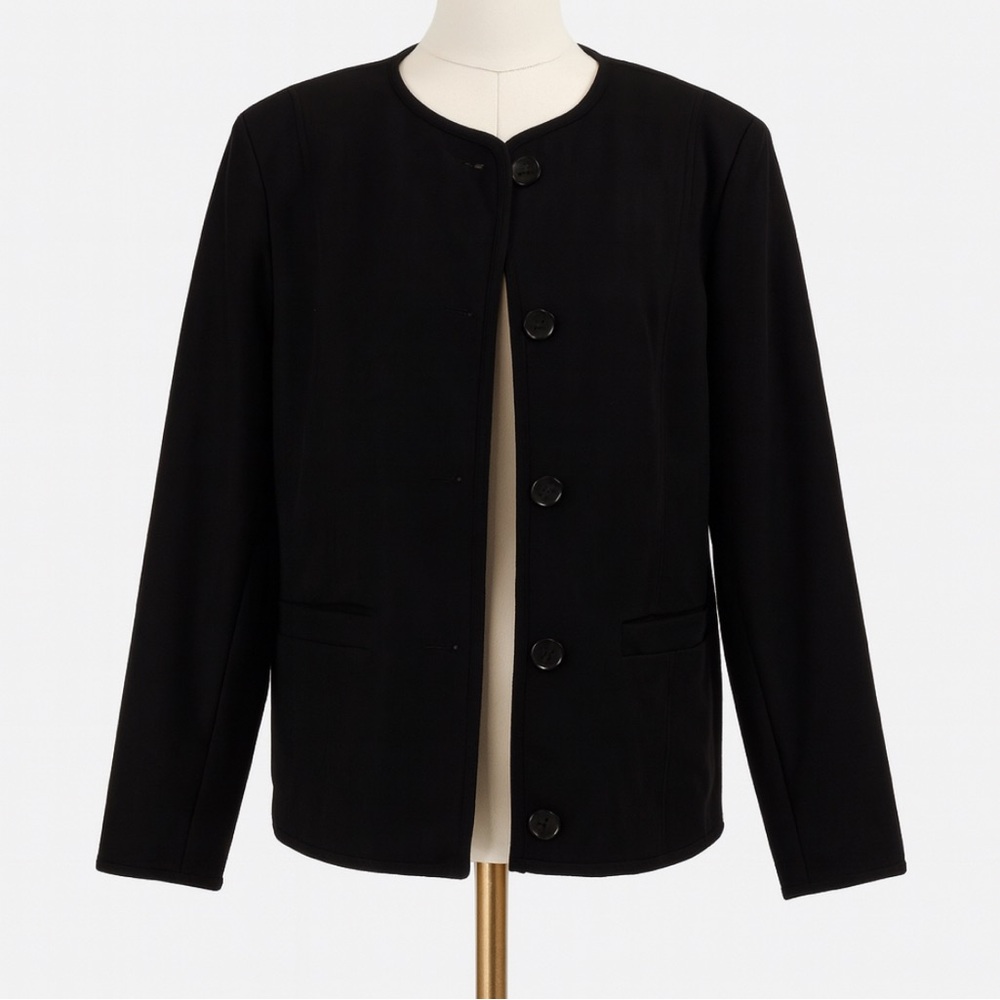 Linea by Louis Dell’Olio Faux Suede Jacket – Size 10, Black, Fully Lined